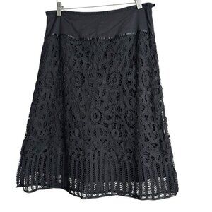 Whimsical  Black Lace A-Line Skirt, Size 6, Romantic Coquette Gothic Victorian